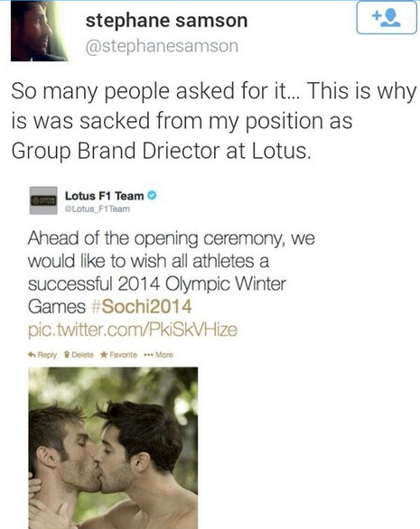 Lotus Stéphane Samson Gay Twitter