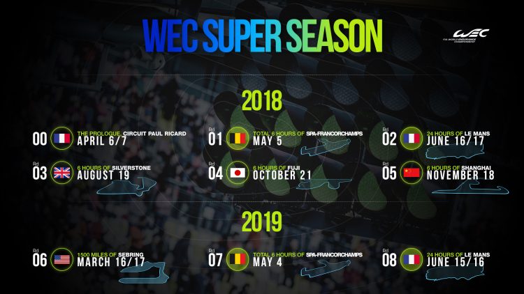 Calendrier Super Saison WEC 2018-2019