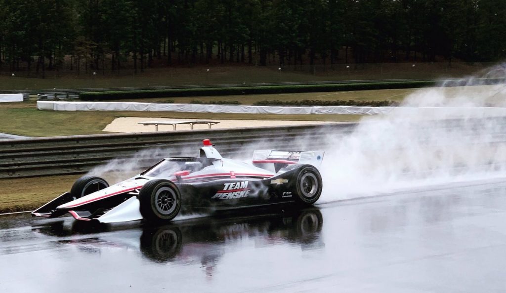 Pagenaud et Hunter-Reay testent l'aeroscreen en conditions de pluie