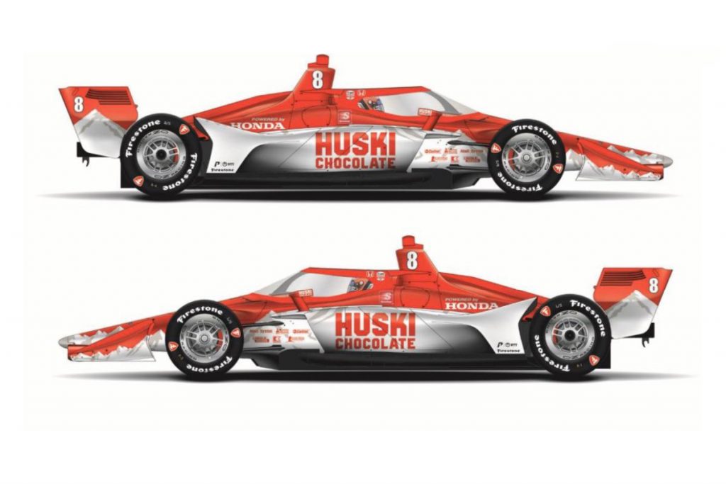Marcus Ericsson (Ganassi Racing) avec Huski Chocolate