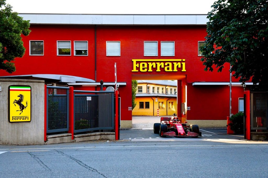 Charles Leclerc avec sa SF1000 dans les rues de Maranello