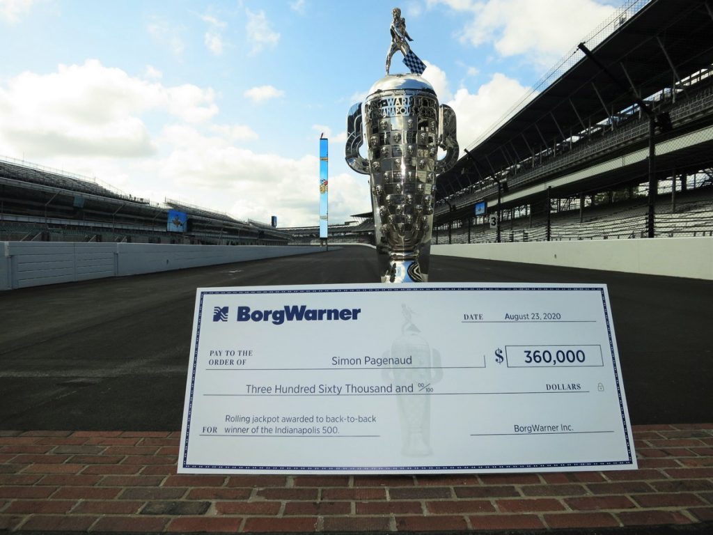 Indy 500, BorgWarner augmente le jackpot à 360 000 $