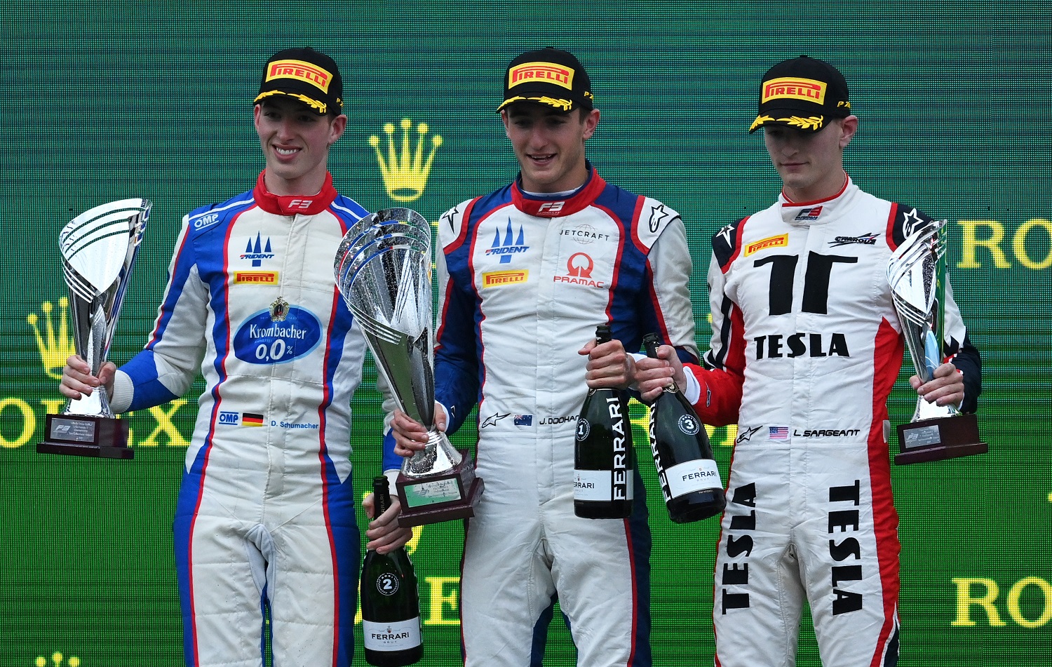 Jack Doohan, David Schumacher & Logan Sargeant (C) Formula Motorsport Limited FIA F3 Belgique 2021 Race 2