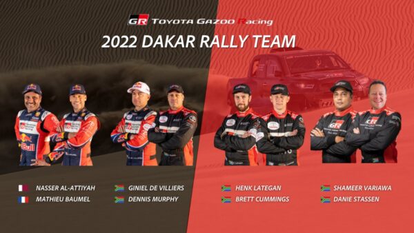 Toyota dévoile ses 4 équipages pour le Dakar 2022