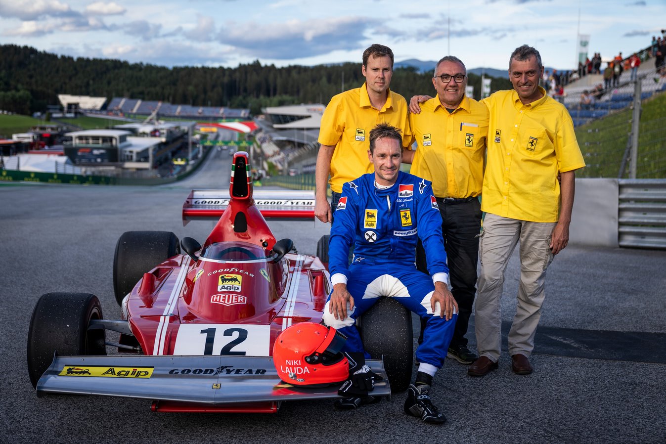 Mathias Lauda et la Ferrari B312B à la Legends Parade au Grand Prix d'Autriche 2022