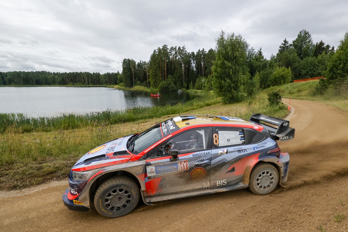Ott Tânak sur la dernière spéciale du dimanche pluvieux au Rallye d'Estonie 2022
