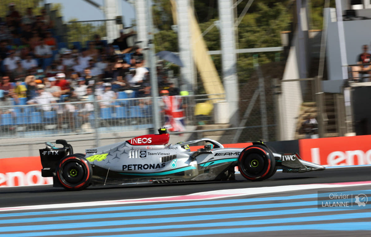 Lewis Hamilton lors des EL2 au Grand Prix de France 2022