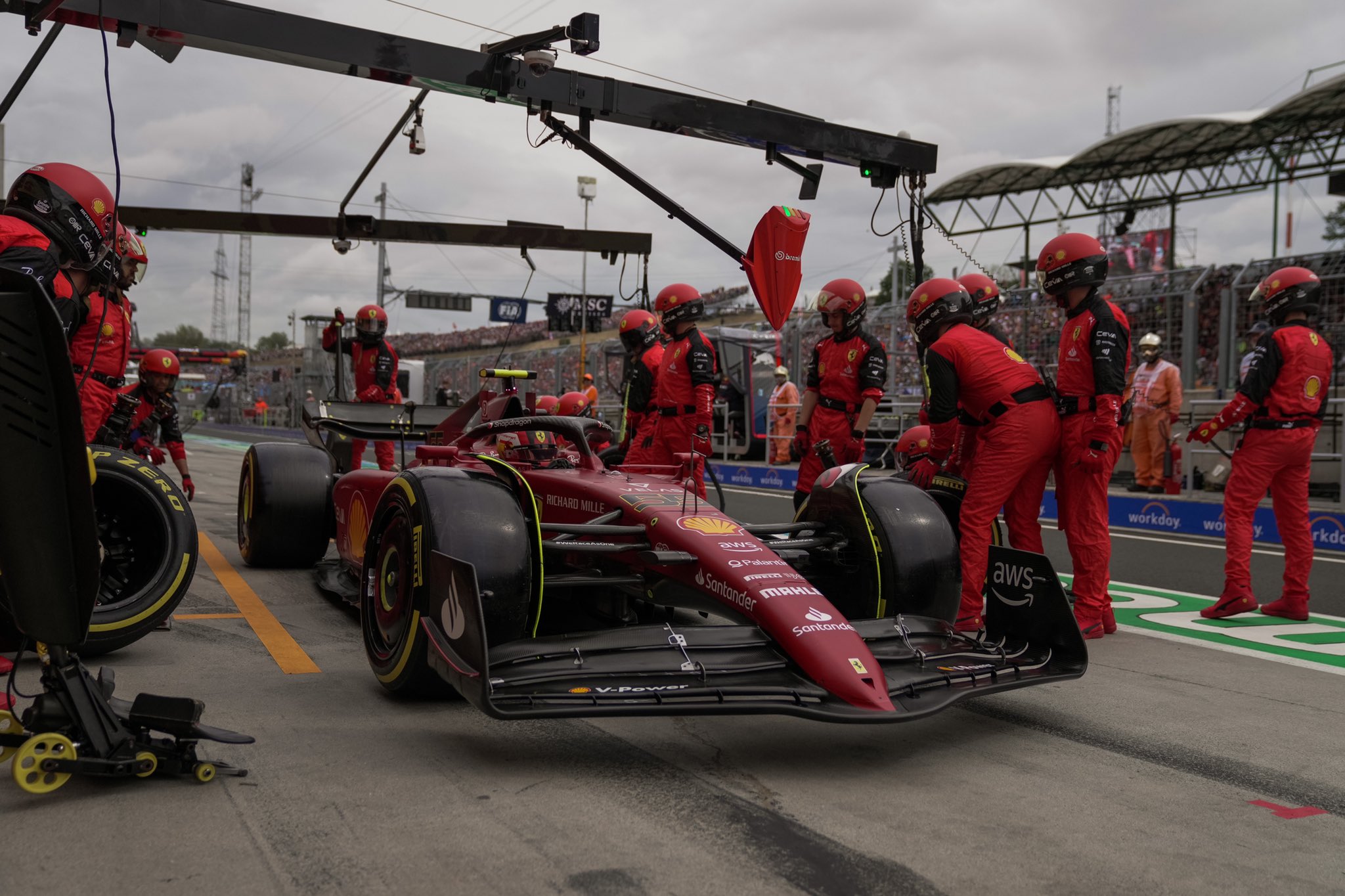 L'arrêt aux stands de Carlos Sainz au Grand Prix de Hongrie 2022