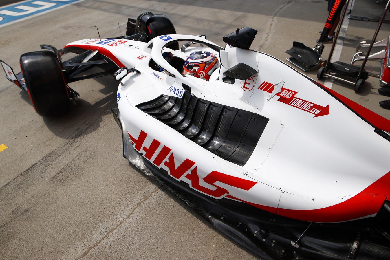 Kevin Magnussen avec la Haas VF-22 évoluée au Grand Prix de Hongrie 2022