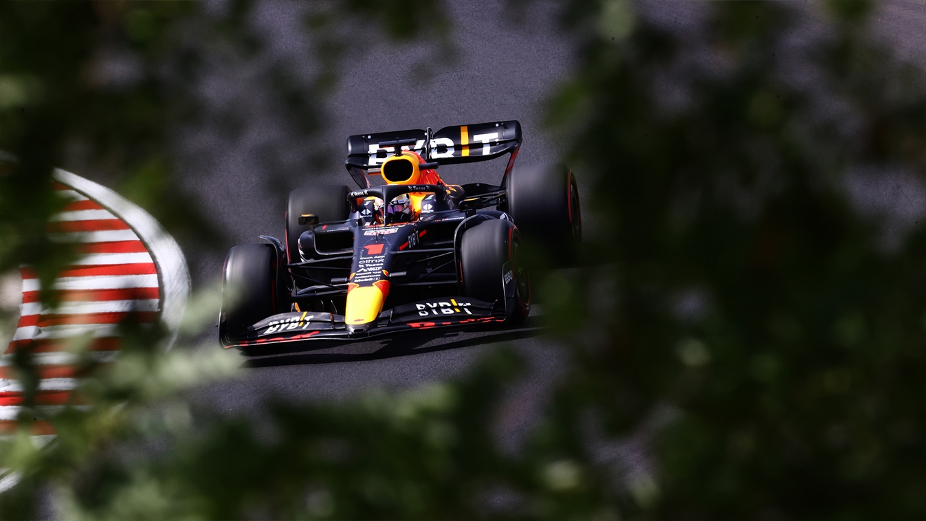 Max Verstappen lors de la première séance d'essais libres du Grand Prix de Hongrie 2022