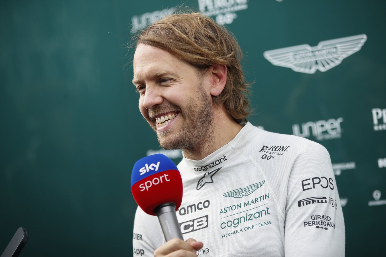 Sebastian Vettel en interview le jeudi à Silverstone