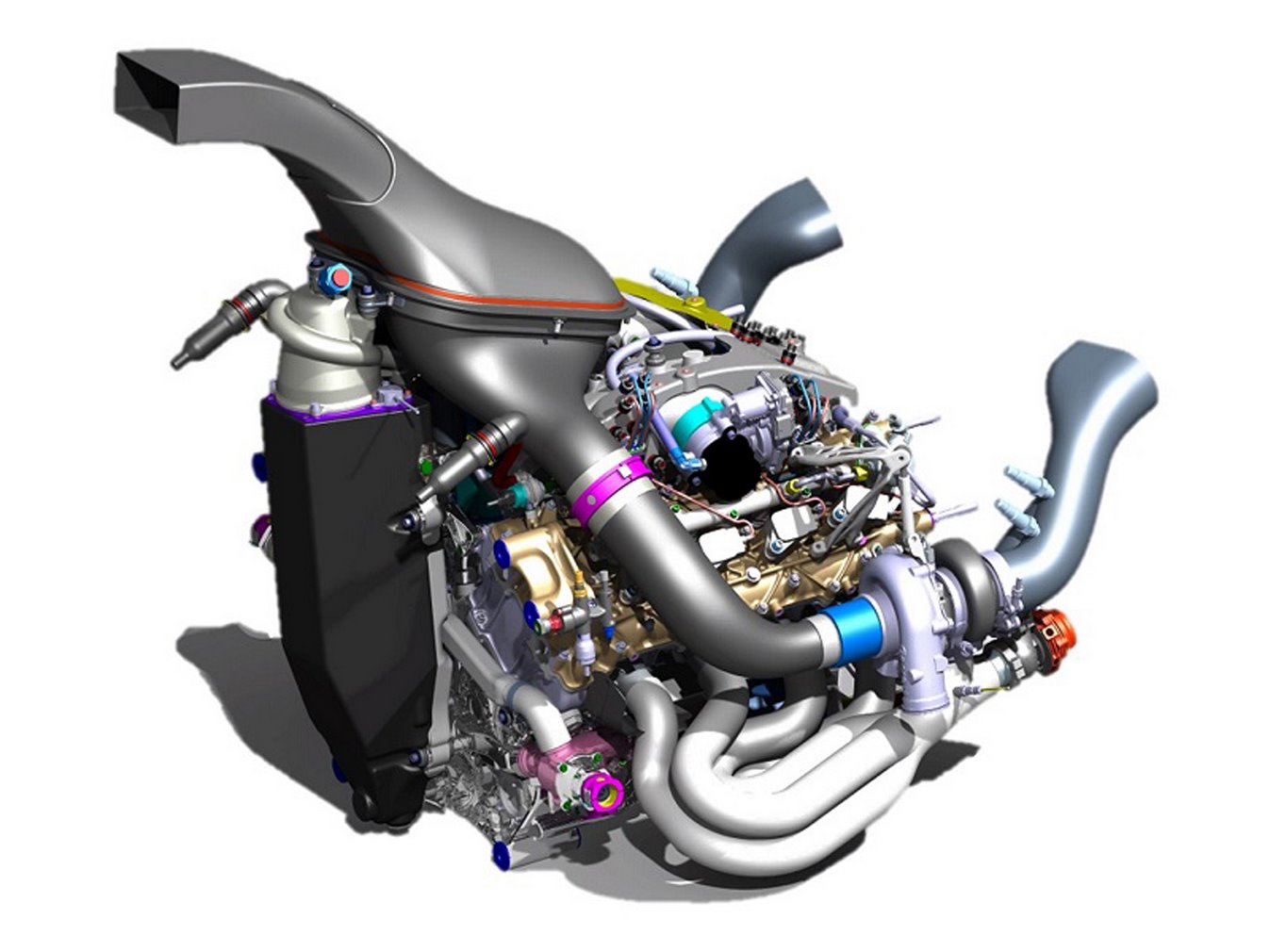 Bloc moteur V_ 4,0l bi-turbo P66-3 pour le prototype M Hybrid V8 en LMDh