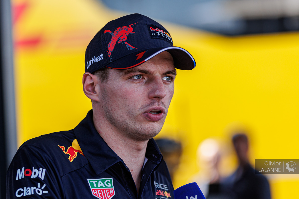 Max Verstappen en interview dans le paddock du Grand Prix de France 2022