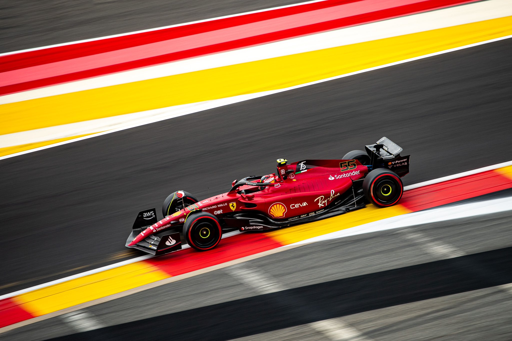 Carlos Sainz en piste lors des EL3 du Grand Prix de Belgique 2022