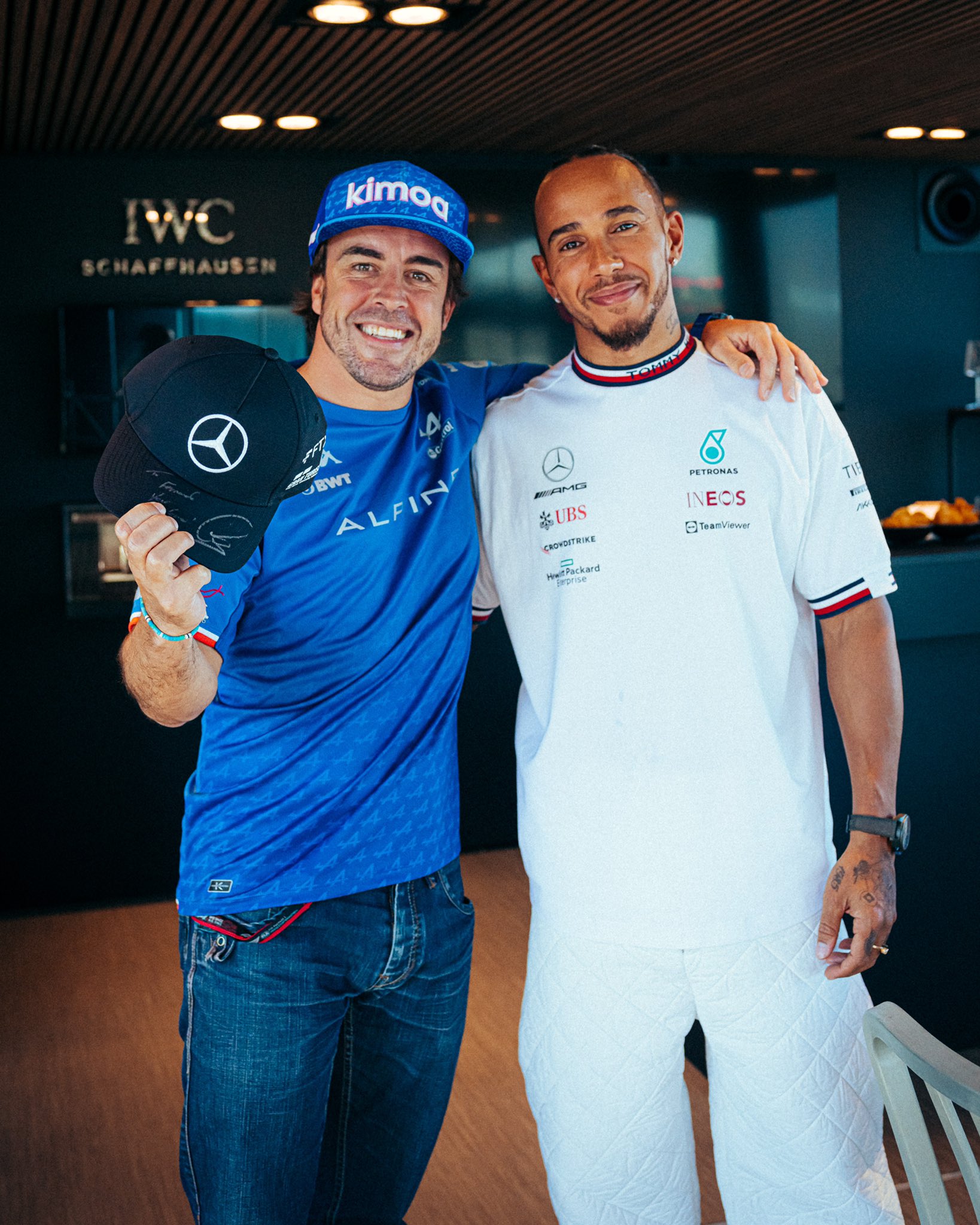 Fernando Alonso et Lewis Hamilton réconciliés dans le paddock de Zandvoort au Grand Prix des Pays-Bas 2022
