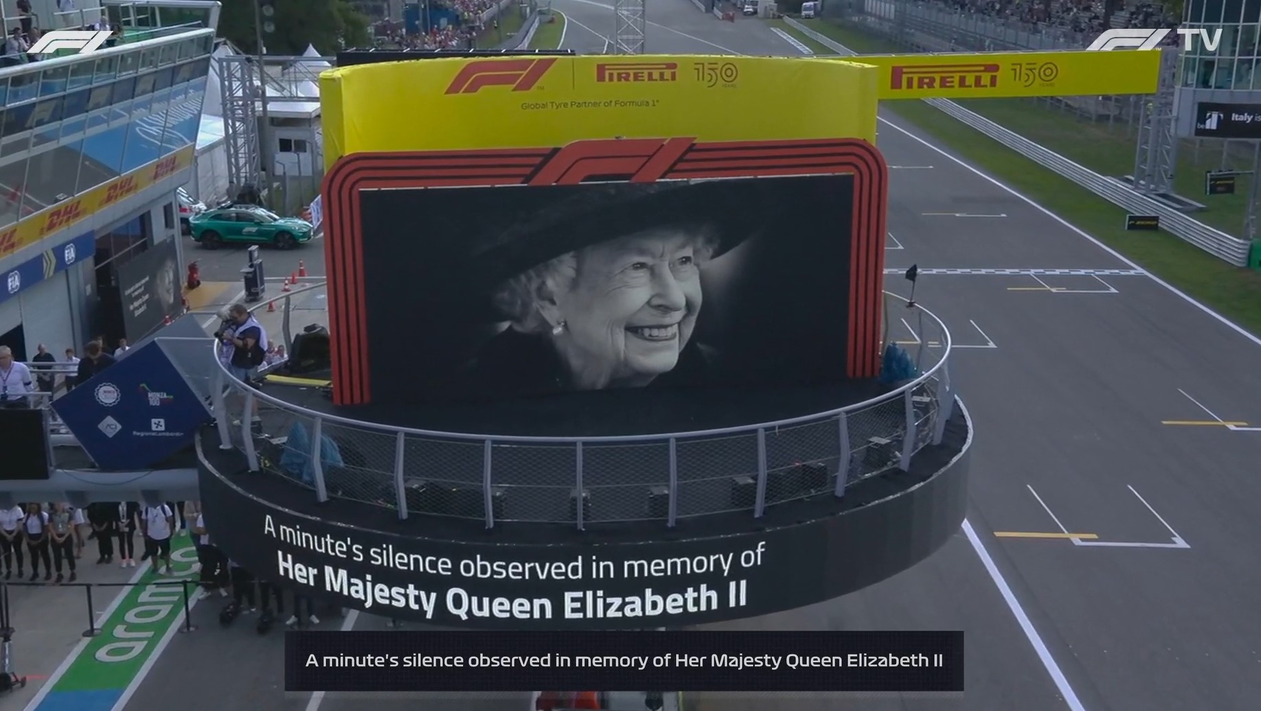 La minute de silence observée à Monza pour la disparition de la Reine Elizabeth II