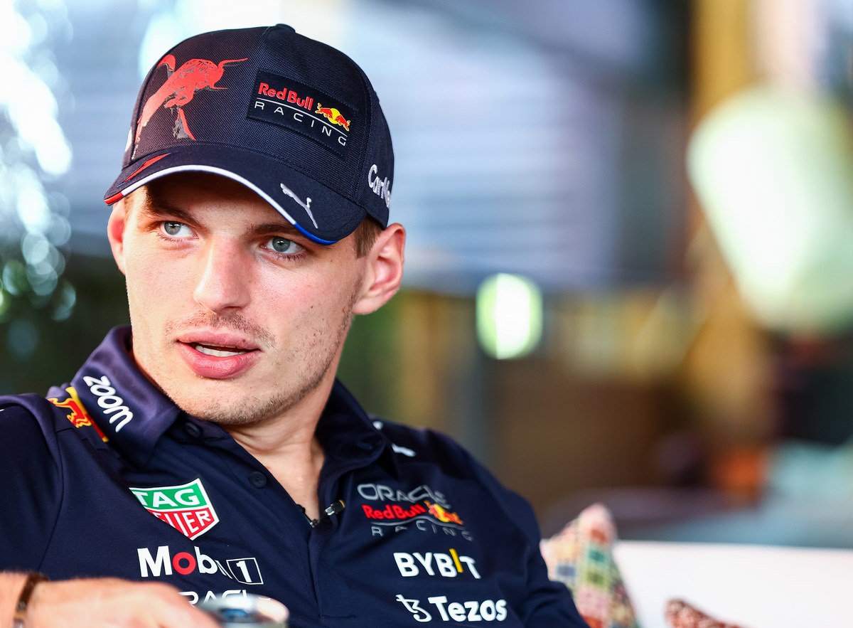 Max Verstappen en interview dans le motorhome Red Bull à Monza