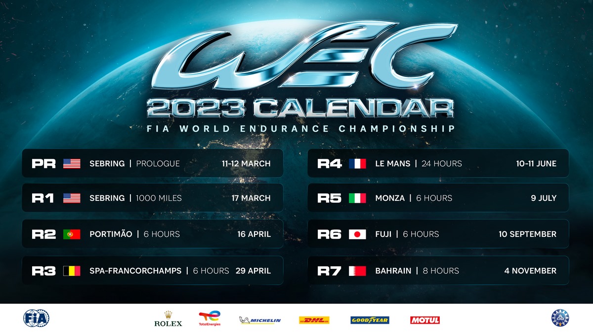 Calendrier 2023 du FIA WEC