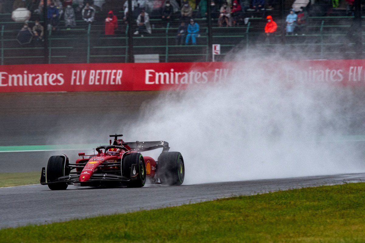 Charles Leclerc en piste au Grand Prix du Japon 2022