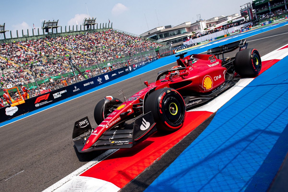 Charles Leclerc en piste au GP de Mexico 2022