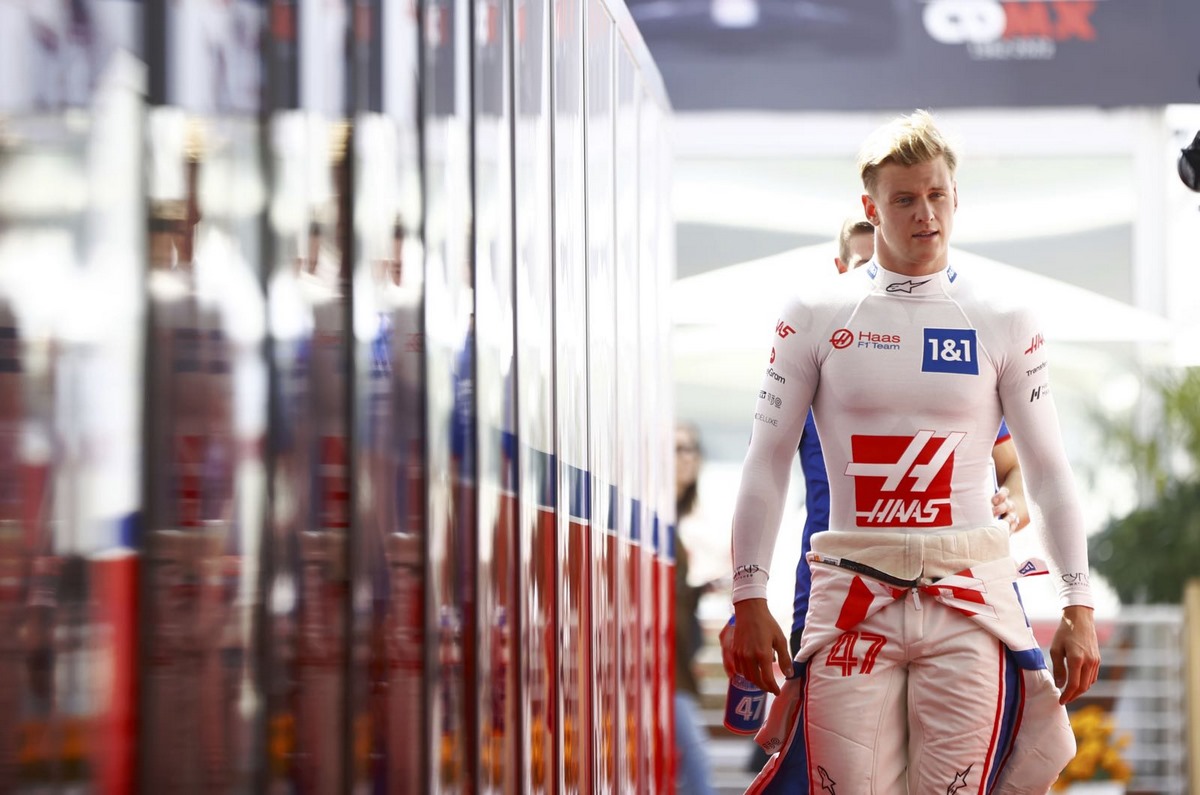 Mick Schumacher in the paddock at the 2022 Mexico GP
