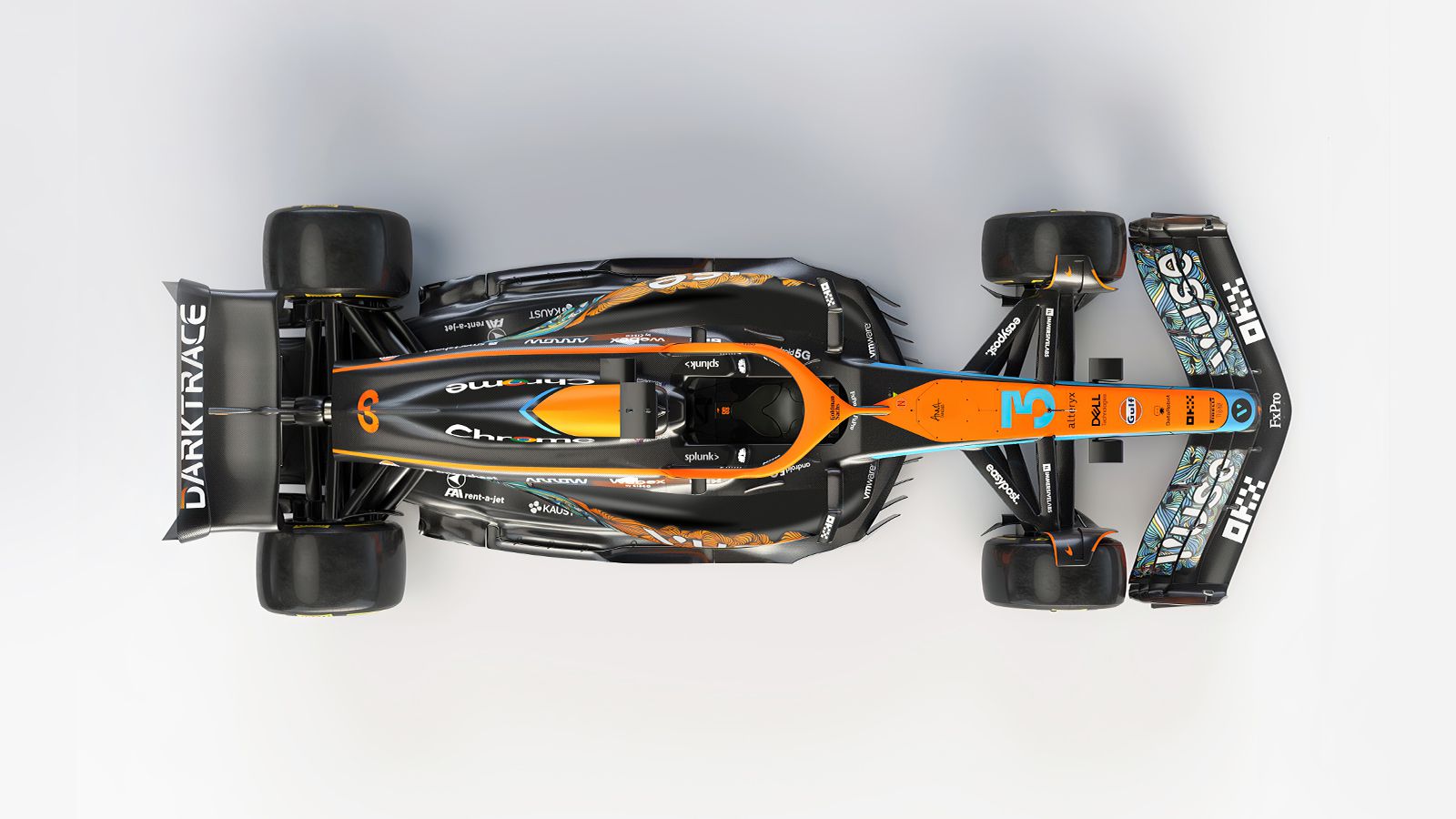 La McLaren MCL36 avec une livrée spéciale pour Abu Dhabi 2022