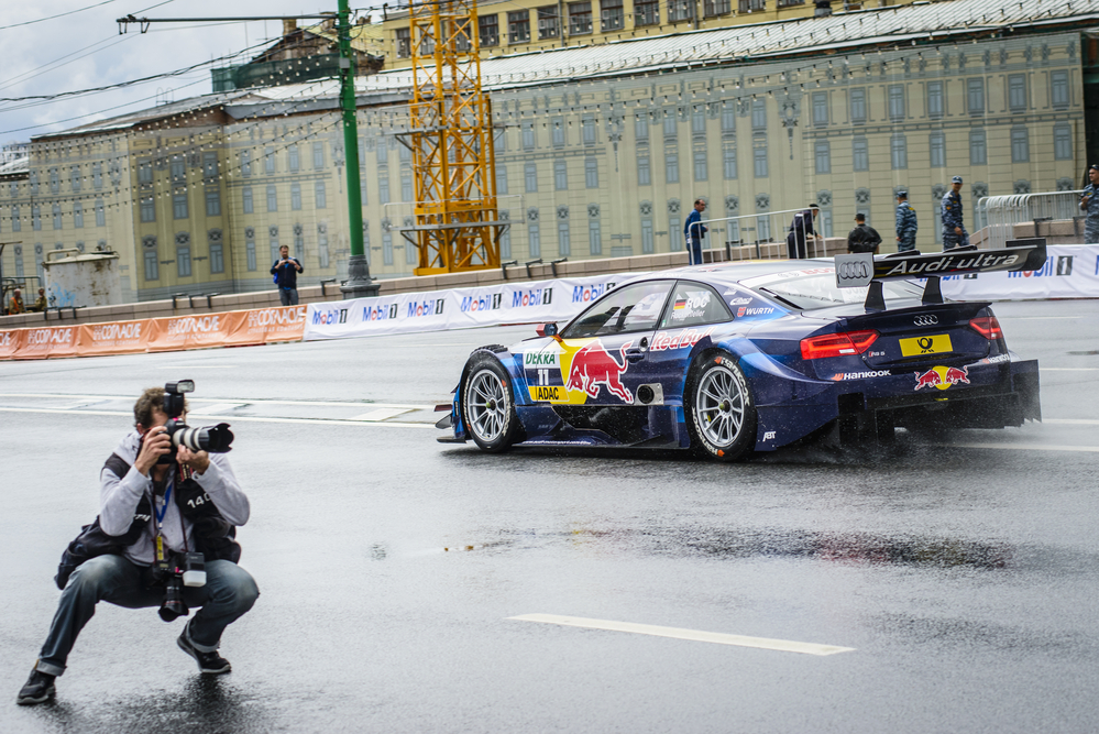 photographe à Moscou pendant une course