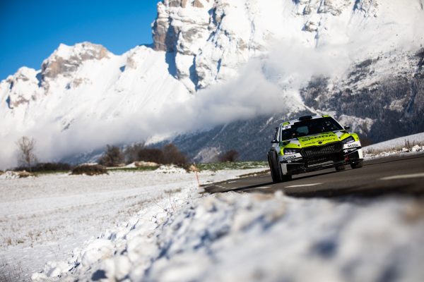 François Delecour sur une Fabia RS Rally2 au Monte-Carlo 2023
