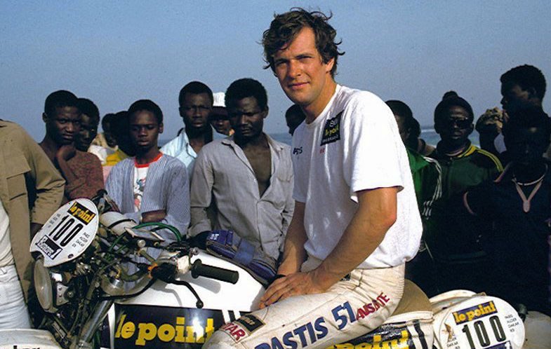 Hubert Auriol sur sa BMW 980 au Dakar 1983