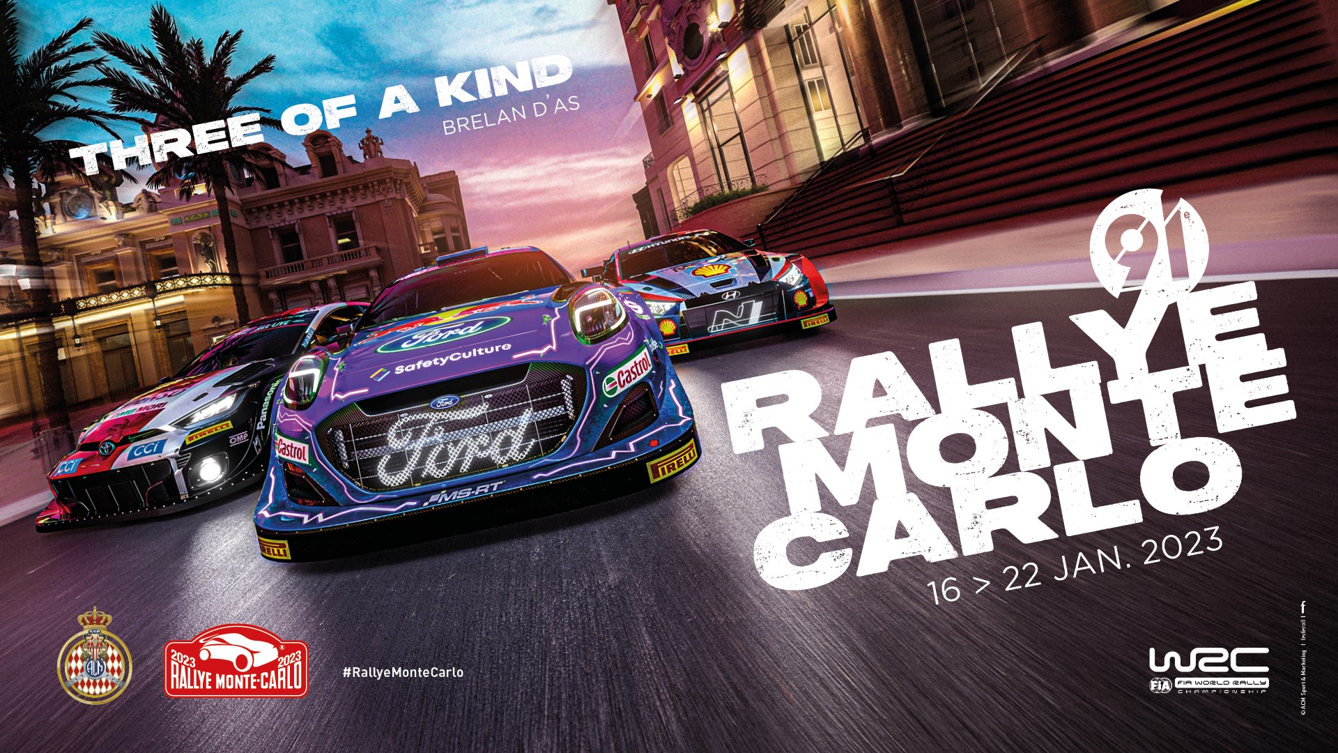L'affiche du 91e Rallye Monte-Carlo (2023)