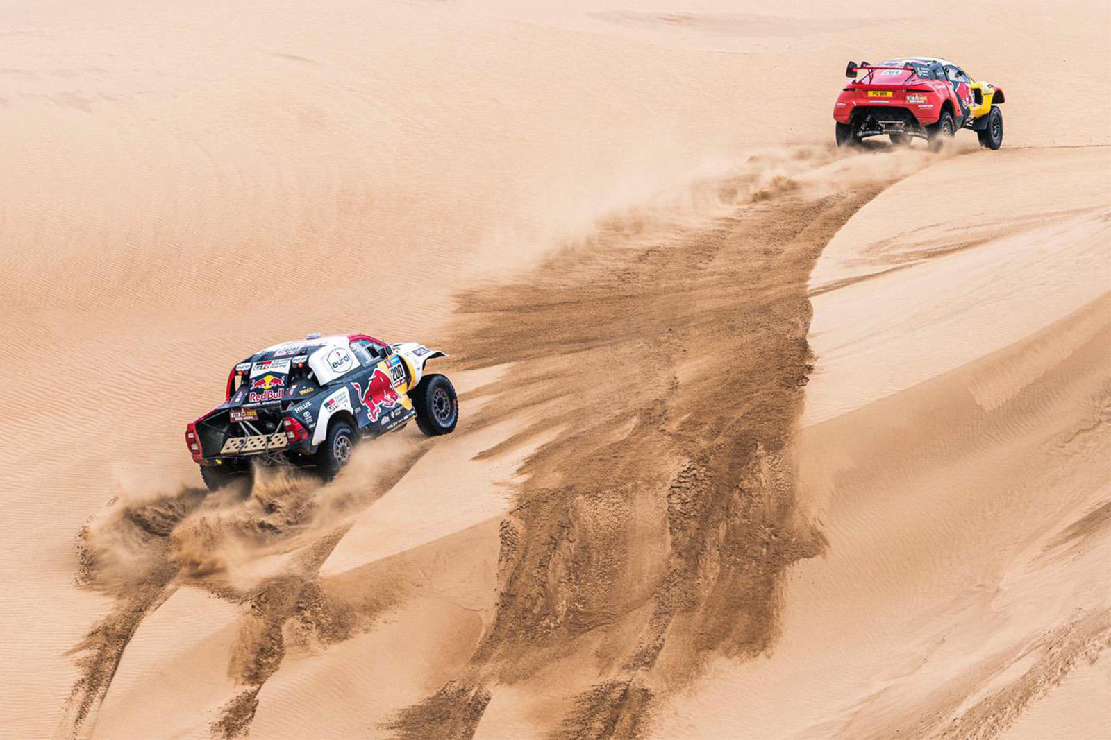 Nasser Al-Attiyah et Sébastien Loeb ensemble sur l'étape 7 du Dakar 2023