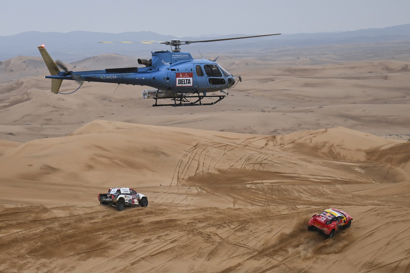 Loeb et De VIlliers lors de l'étape 8 du Dakar 2023
