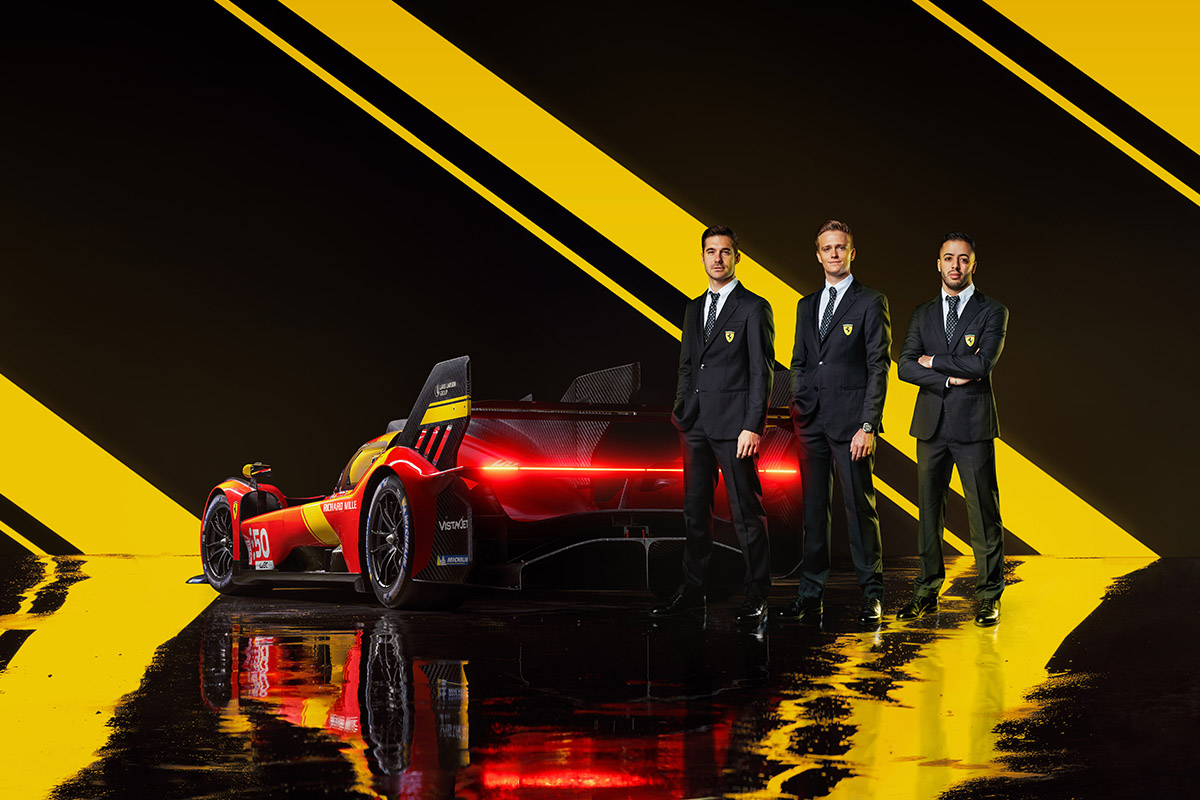 Antonio Fuoco, Miguel Molina et Nicklas Nielsen ensemble dans la Ferrari 499P n°50 en FIA WEC en 2023