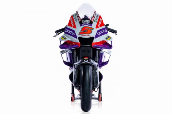Vue du devant de la Pramac Ducati MotoGP 2023