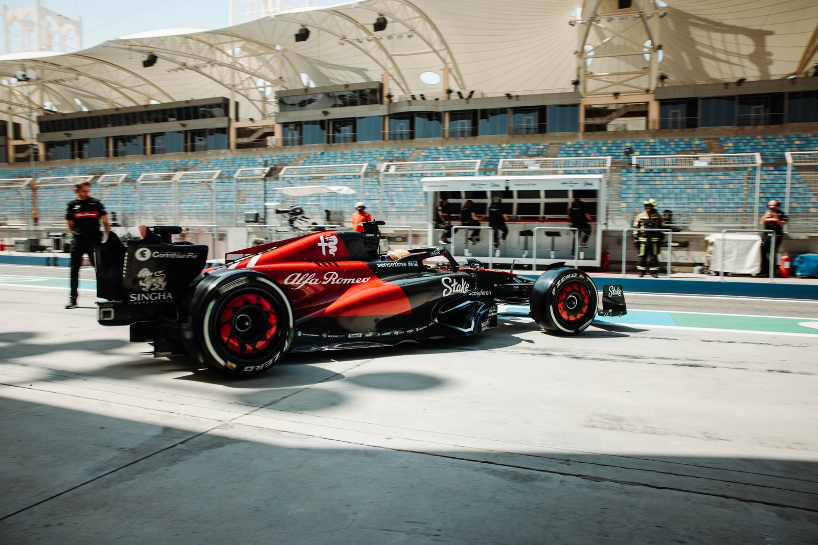 Valtteri Bottas avec Alfa Romeo aux essais de Bahreïn