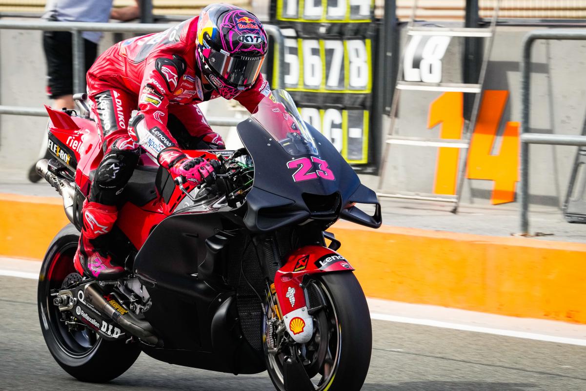 Enea Bastianini sur la Ducati lors des essais MotoGP de Valencia