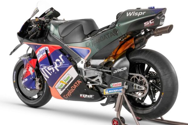 La RNF Aprilia MotoGP 2023 profil arriere