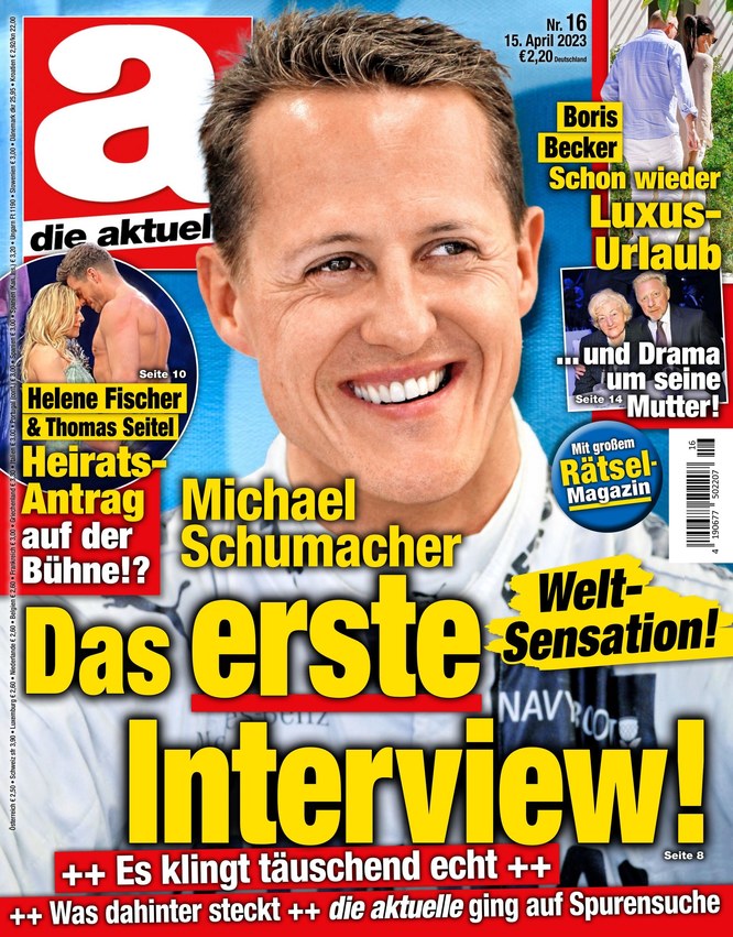 La Une polémique de Die Aktuelle sur Michael Schumacher