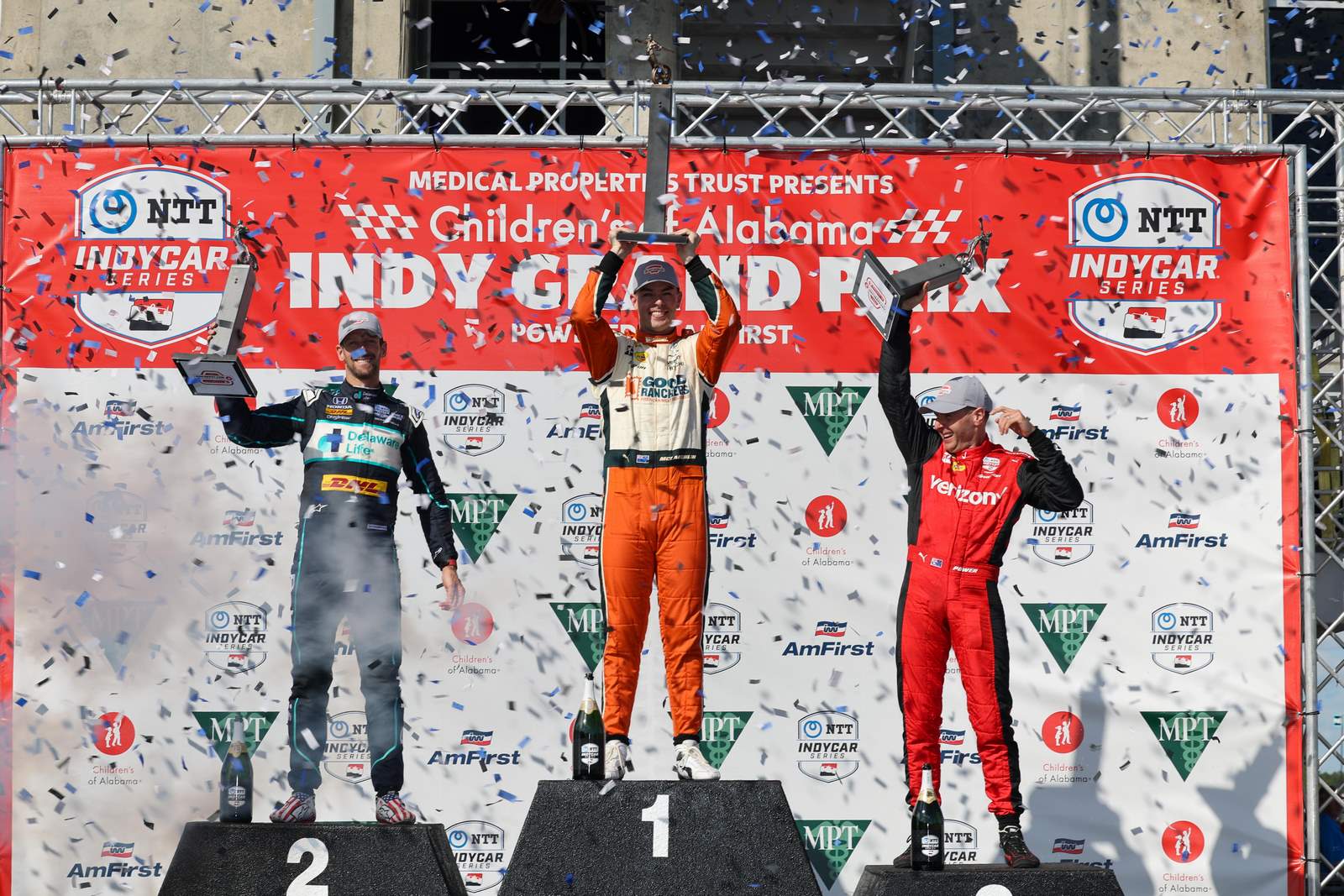 Le podium de l'Alabama Indy Grand Prix