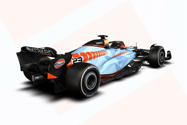 La livrée spéciale Gulf de Williams pour le Qatar, Japon et Singapour