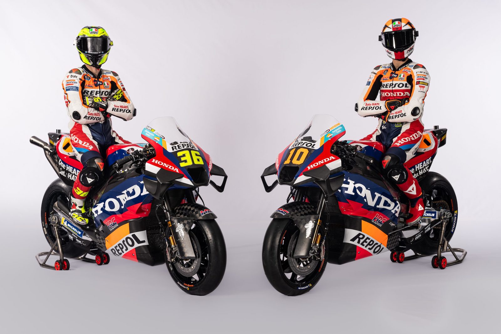 Joan Mir et Luca Marini sur la Repsol Honda MotoGP 2024