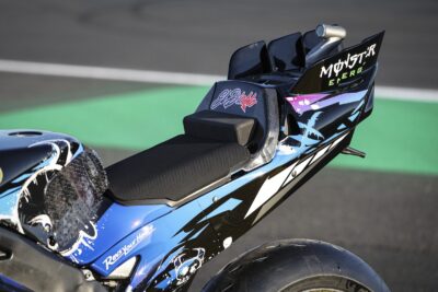 Arriere de la livree speciale de la Yamaha de Fabio Quartararo pour le Grand Prix de France