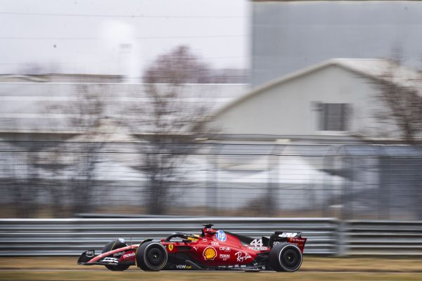 Lewis Hamilton testing the Ferrari F1SF 75 on the Fiorano circuit, at Maranello, Italy, on January 22nd, 2025 -