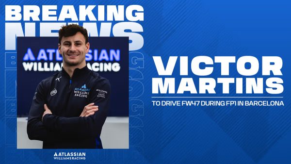 Victor Martins dans la Williams aux EL1 en Espagne
