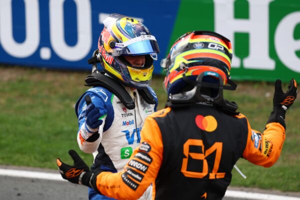 Isack Hadjar sur le podium du GP des Pays-Bas 2025