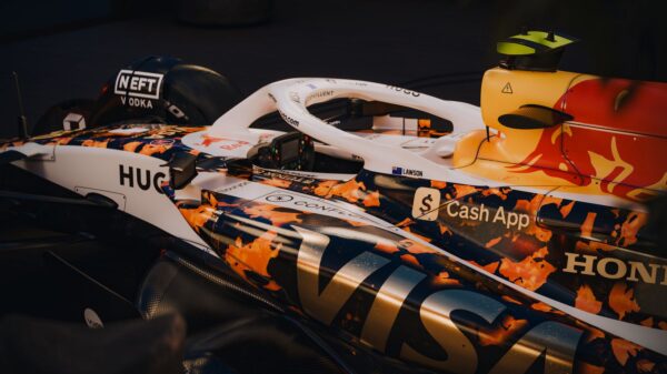Digital renders of Liam Lawson and Isack Hadjar's VCARB 02 in the 2025 VCARB Austin Special Livery.