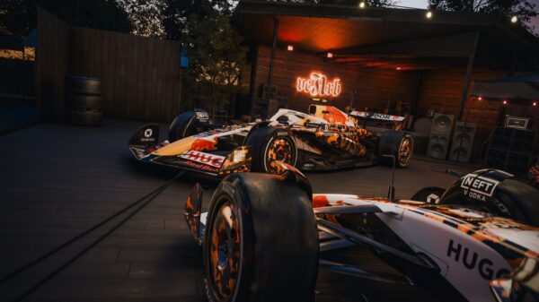 Digital renders of Liam Lawson and Isack Hadjar's VCARB 02 in the 2025 VCARB Austin Special Livery.
