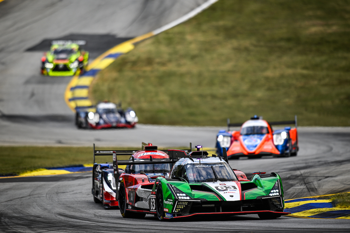 IMSA Petit Le Mans 2025 #63: Automobili Lamborghini Squadra Corse, Lamborghini SC63, GTP: Romain Grosjean, Daniil Kvyat, Edoardo Mortara