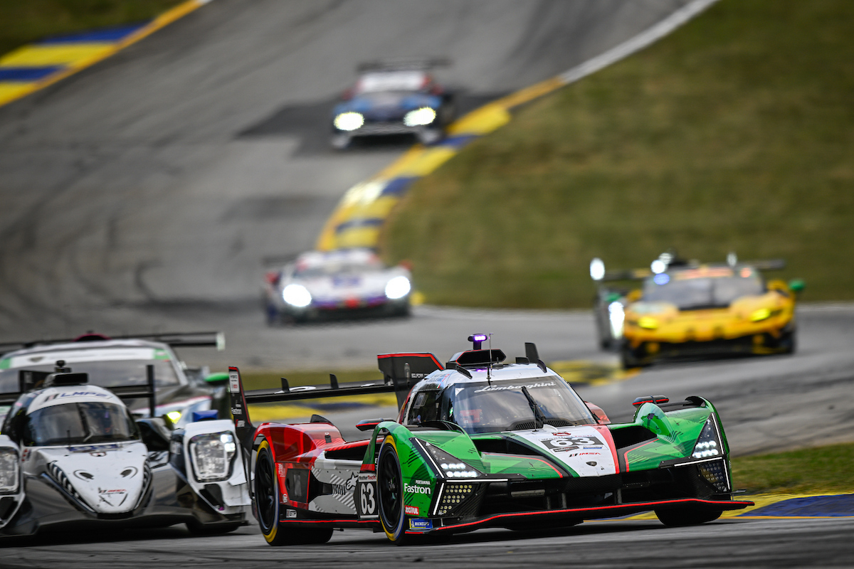 IMSA Petit Le Mans 2025 #63: Automobili Lamborghini Squadra Corse, Lamborghini SC63, GTP: Romain Grosjean, Daniil Kvyat, Edoardo Mortara
