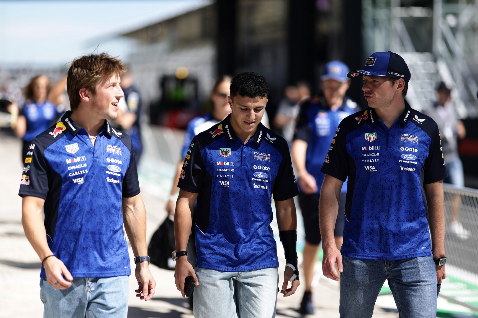 Lawson, Hadjar et Verstappen au GP de Madrid 2026